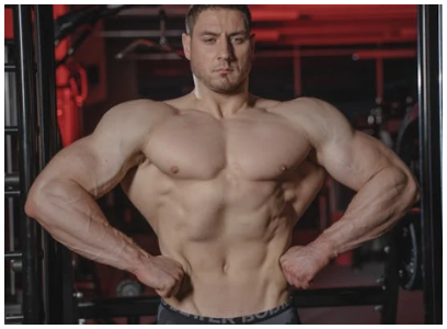 muscular man flexing chest